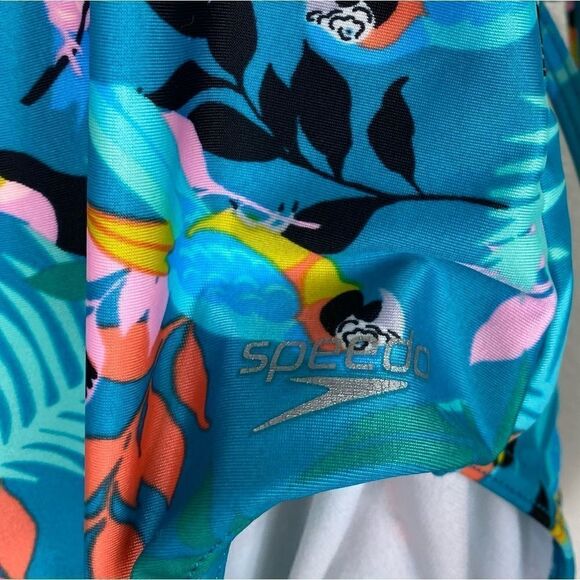 Girl’s Speedo Blue Parrot Print One Piece Swimsuit - Picture 3 of 5
